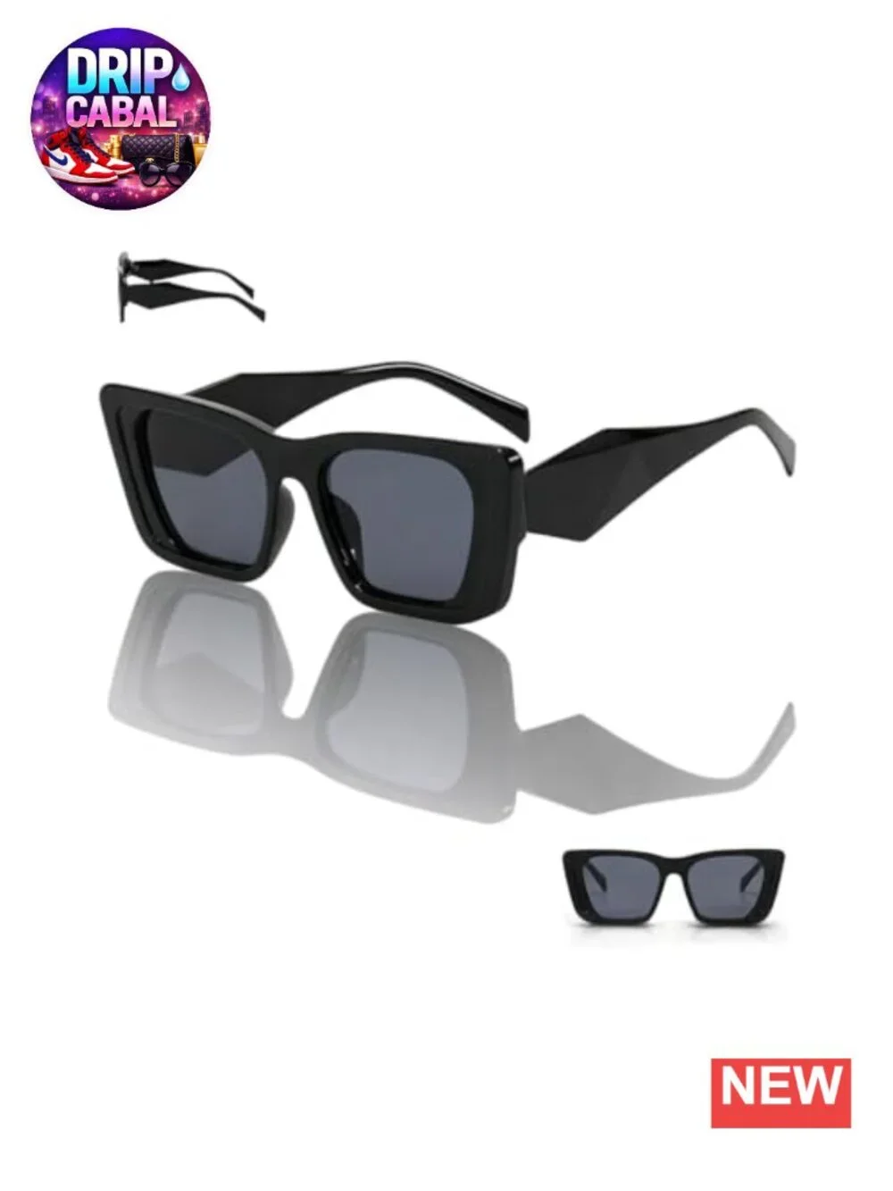 Oversized Square Sunglasses Women Retro UV Protection Plastic Frame